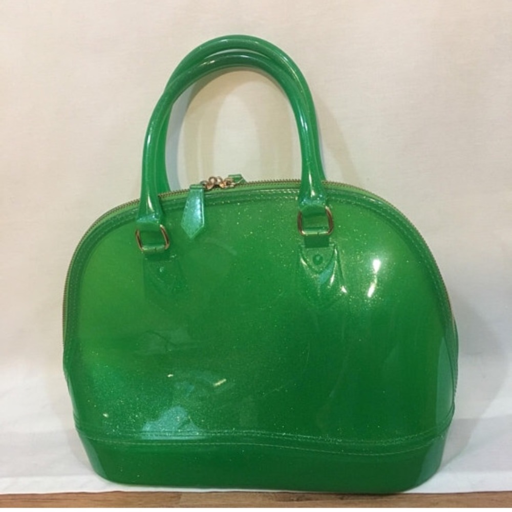 Vintage 80s/90s Green Glitter Jelly Bag